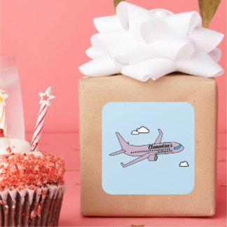 Customizable Airplane Square Sticker
