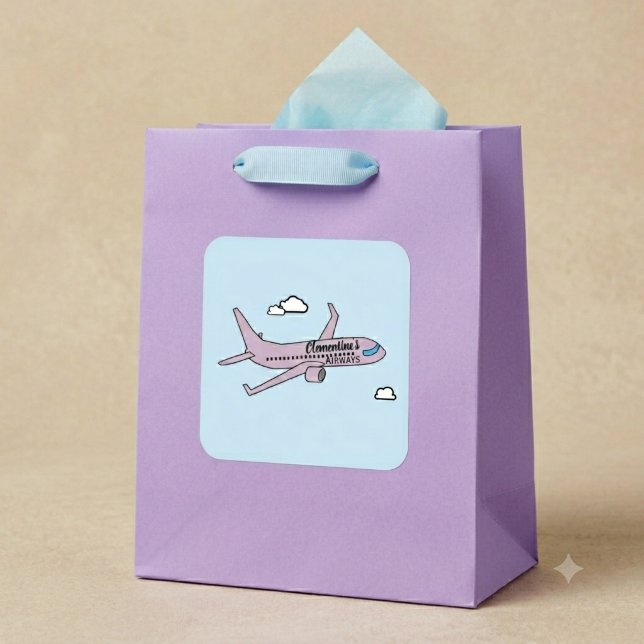 Customizable Airplane  Square Sticker (Creator Uploaded)
