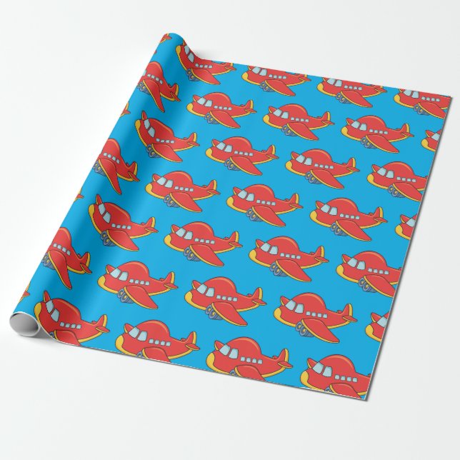 Customizable Airplane  Wrapping Paper (Unrolled)
