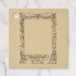 Customizable Alice in Wonderland Frame Vintage Art Favor Tags