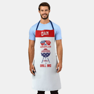 Customizable All American Grill Bro Patriotic Chef Apron