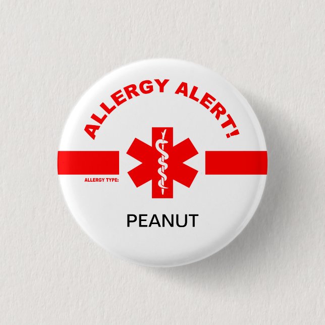 Customizable Allergy Alert Pin (Front)