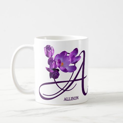 Customizable Allison name hot purple flowers boho  Coffee Mug