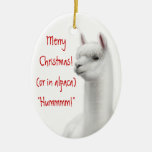 Customizable Alpaca Holiday Ornament