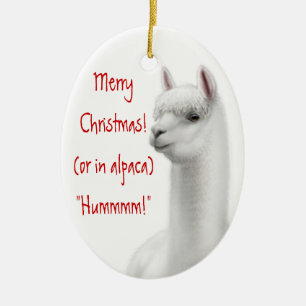 Customizable Alpaca Holiday Ornament