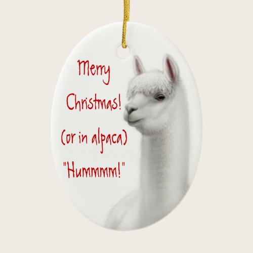 Customizable Alpaca Holiday Ornament Customizable Alpaca Holiday Ornament