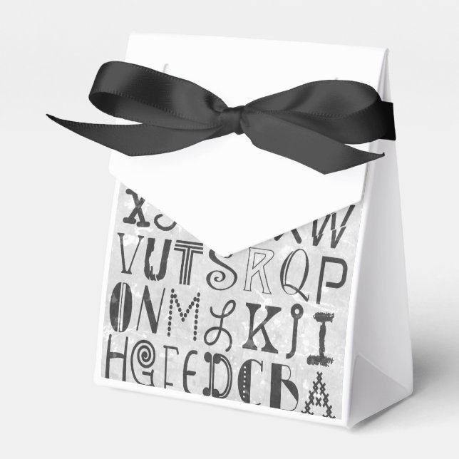 Customizable Alphabet Typography Favor Box (Front Side)