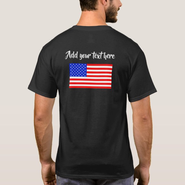 Customizable American flag dark shirt (Back)