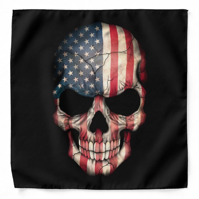 Customizable American Flag Skull Bandana (Front)