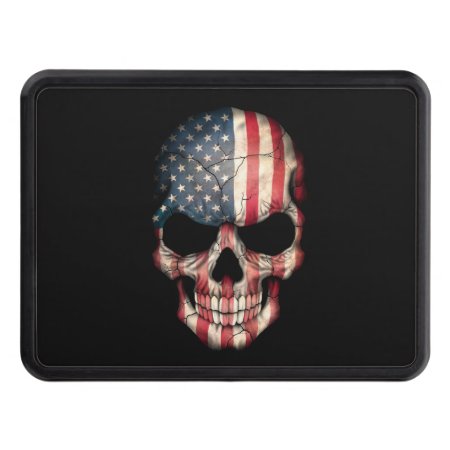 Customizable American Flag Skull Tow Hitch Cover