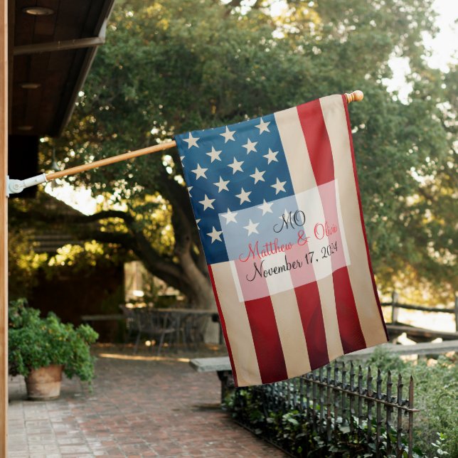 Customizable American Flag Wedding Gift (In SItu)