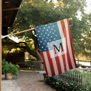 Customizable American Flag with Monogram