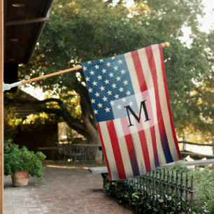 Customizable American Flag with Monogram