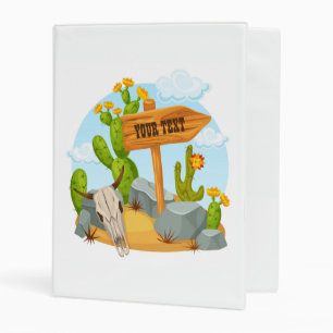 Customizable American Southwest desert scene Mini Binder