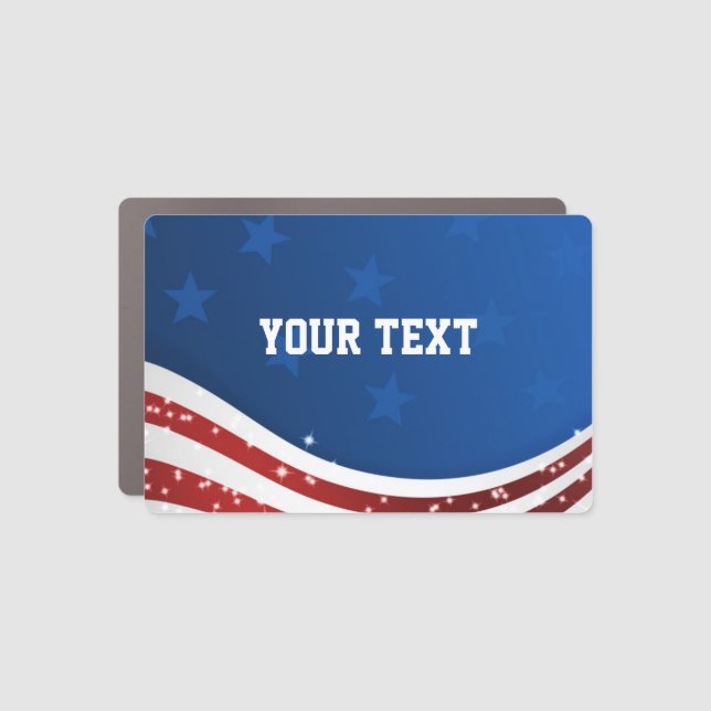 Customizable American theme stars & stripes Car Magnet (Front)
