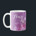 Customizable Amy name floral pretty purple pink  Coffee Mug<br><div class="desc">This beautiful mug was created by Berglind Design.

© Berglind Design. All rights reserved.</div>