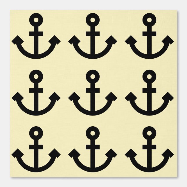 Customizable Anchor Icon Pattern over Blond Yellow Wallpaper (Front)