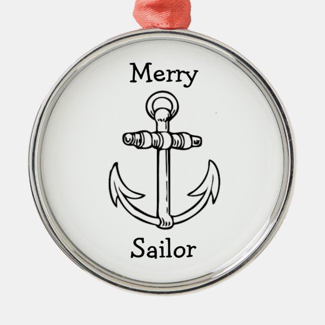 Customizable Anchor Metal Ornament (Front)