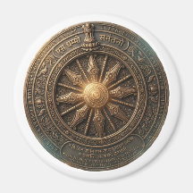 Customizable Ancient Dhamma Wheel Heritage Round B