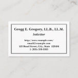 [ Thumbnail: Customizable and Clean Solicitor Business Card ]