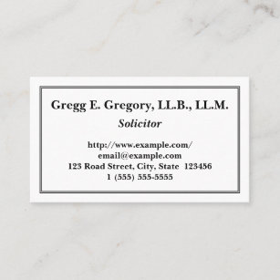 Customizable and Clean Solicitor Business Card