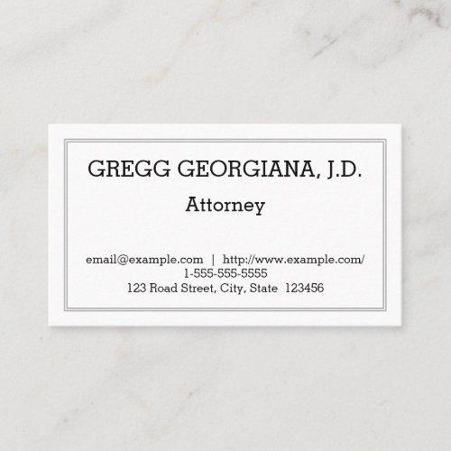 Customizable and Minimal Attorney Business Card