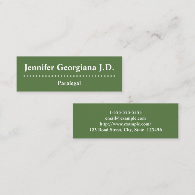 Customizable and Minimal Paralegal Business Card (Front/Back)
