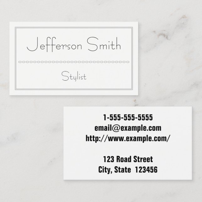 Customizable and Simple Stylist Business Card (Front/Back)
