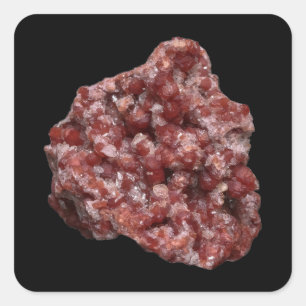 Customizable Andradite Garnet and Calcite Cluster Square Sticker