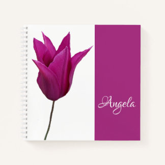 Customizable Angela name pink floral girly Notebook