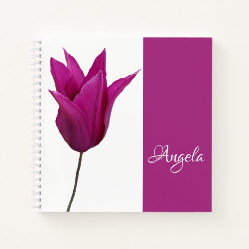 Customizable Angela name pink floral girly Notebook
