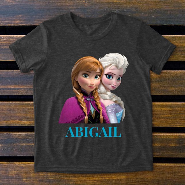 Customizable Anna and Elsa | Together Tri-Blend Shirt (Shirt on background)