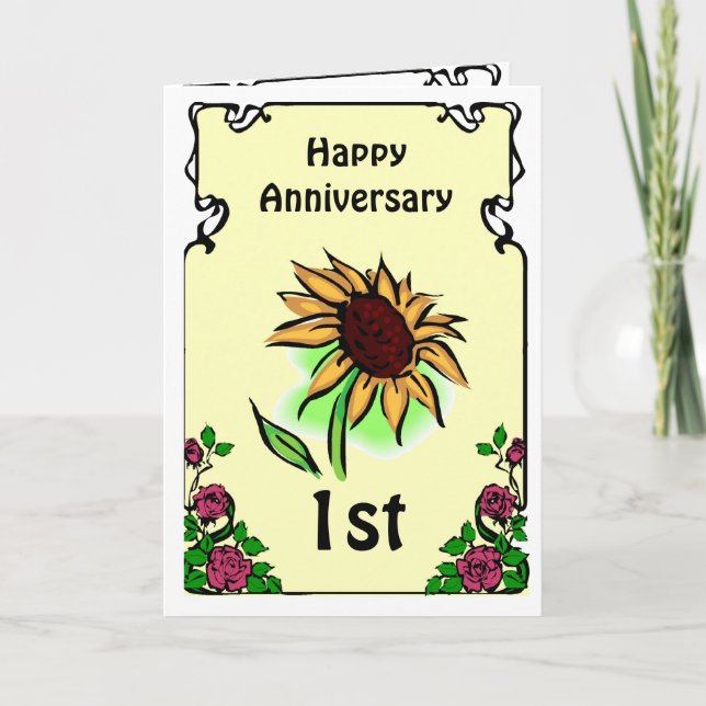 Customizable anniversary card -sunflower (Front)