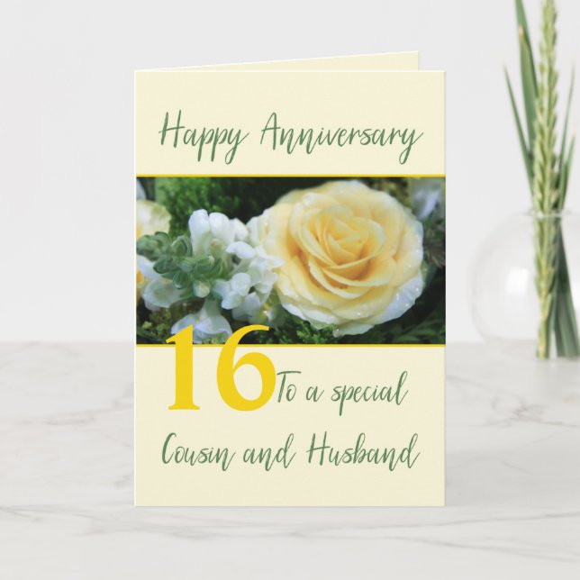 Customizable Anniversary Cousin and Husband Card (Front)