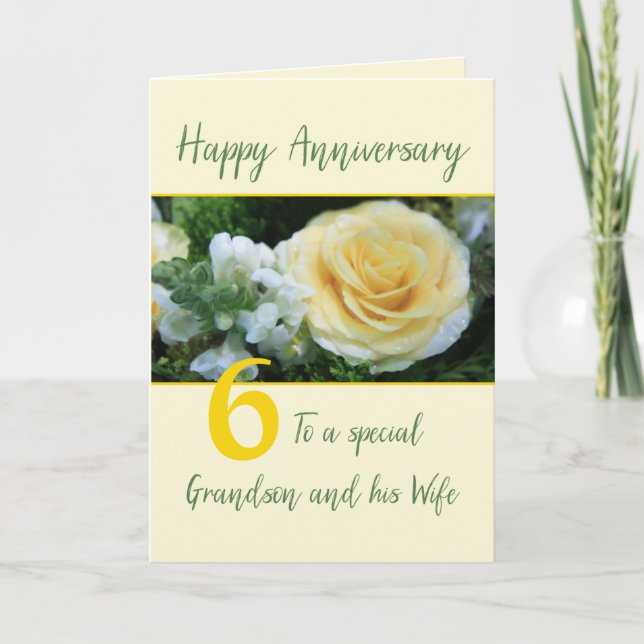Customizable Anniversary Grandson & Wife Card (Front)