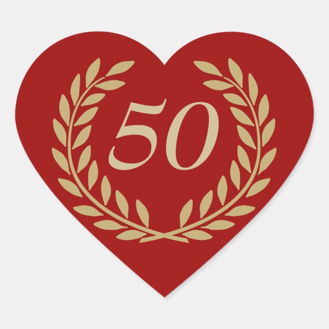 Customizable Anniversary Heart Sticker (Front)