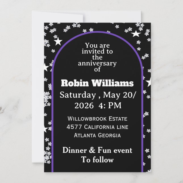 Customizable Anniversary Invitation | Editable  (Front)