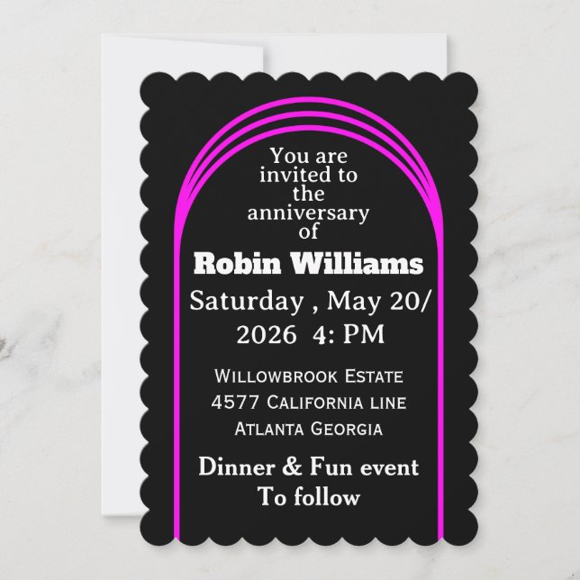 Customizable Anniversary Invitation | Editable  (Front)