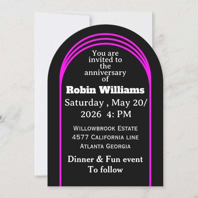 Customizable Anniversary Invitation | Editable  (Front)