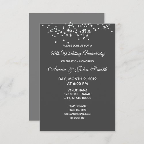 Customizable anniversary invitation rhinestones