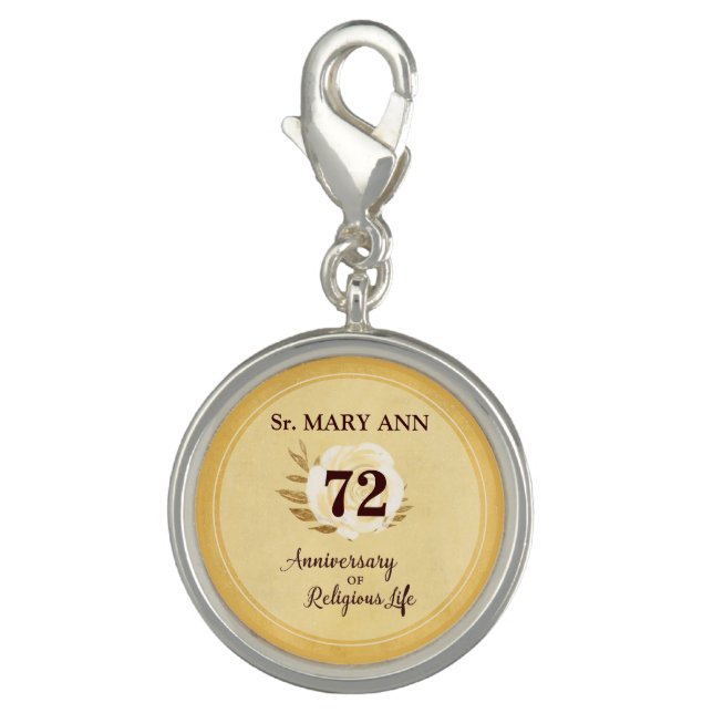 Customizable Anniversary of Religious Life Nun Charm (Front)