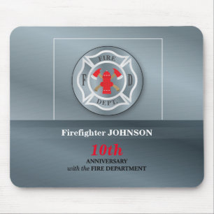 Customizable, Anniversary with Fire Department Mouse Pad
