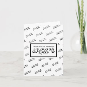 Customizable announcement shower thank you card
