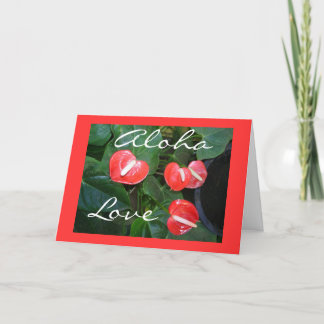 Customizable Anthurium Love Floral Greeting Card