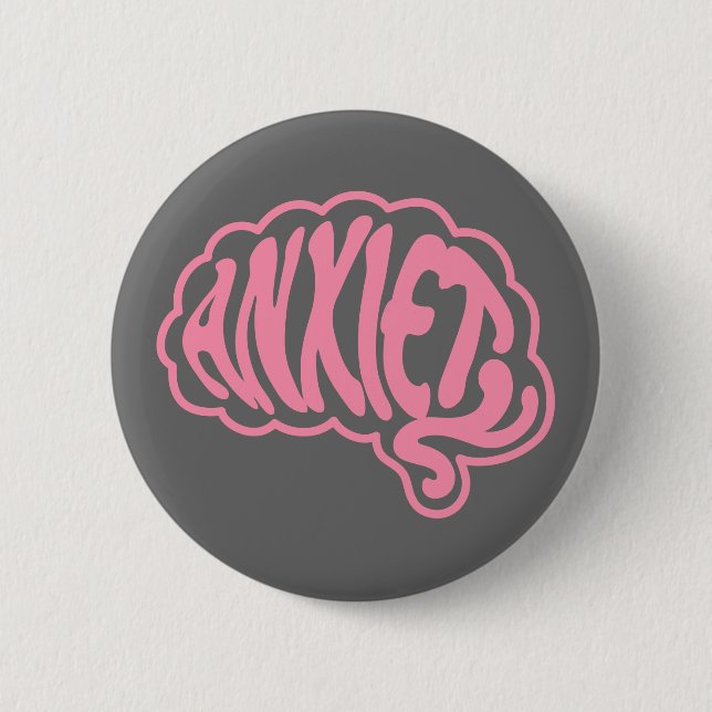 Customizable Anxiety Brain Button (Front)