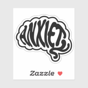 Customizable Anxiety Brain Sticker
