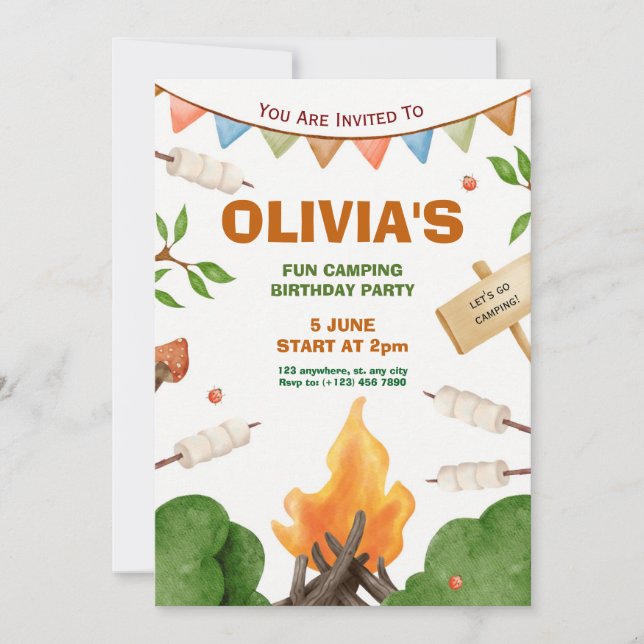 Customizable any age Outdoor Birthday Invitation (Front)