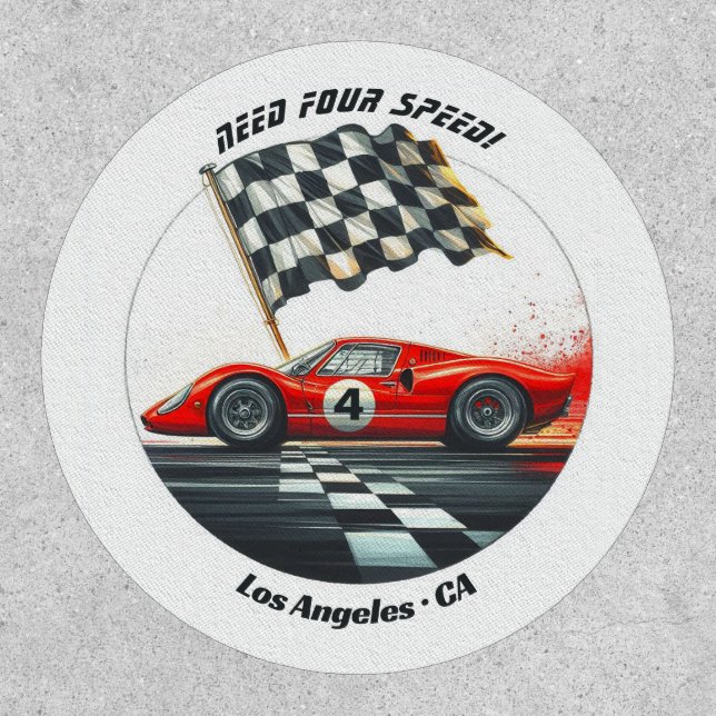 Customizable Any Age Race Car Patch (Front)