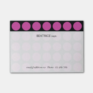 Customizable any Color Polka Dots Pattern on Black Post-it Notes