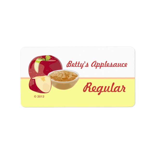 Customizable Applesauce Lables Label (Front)
